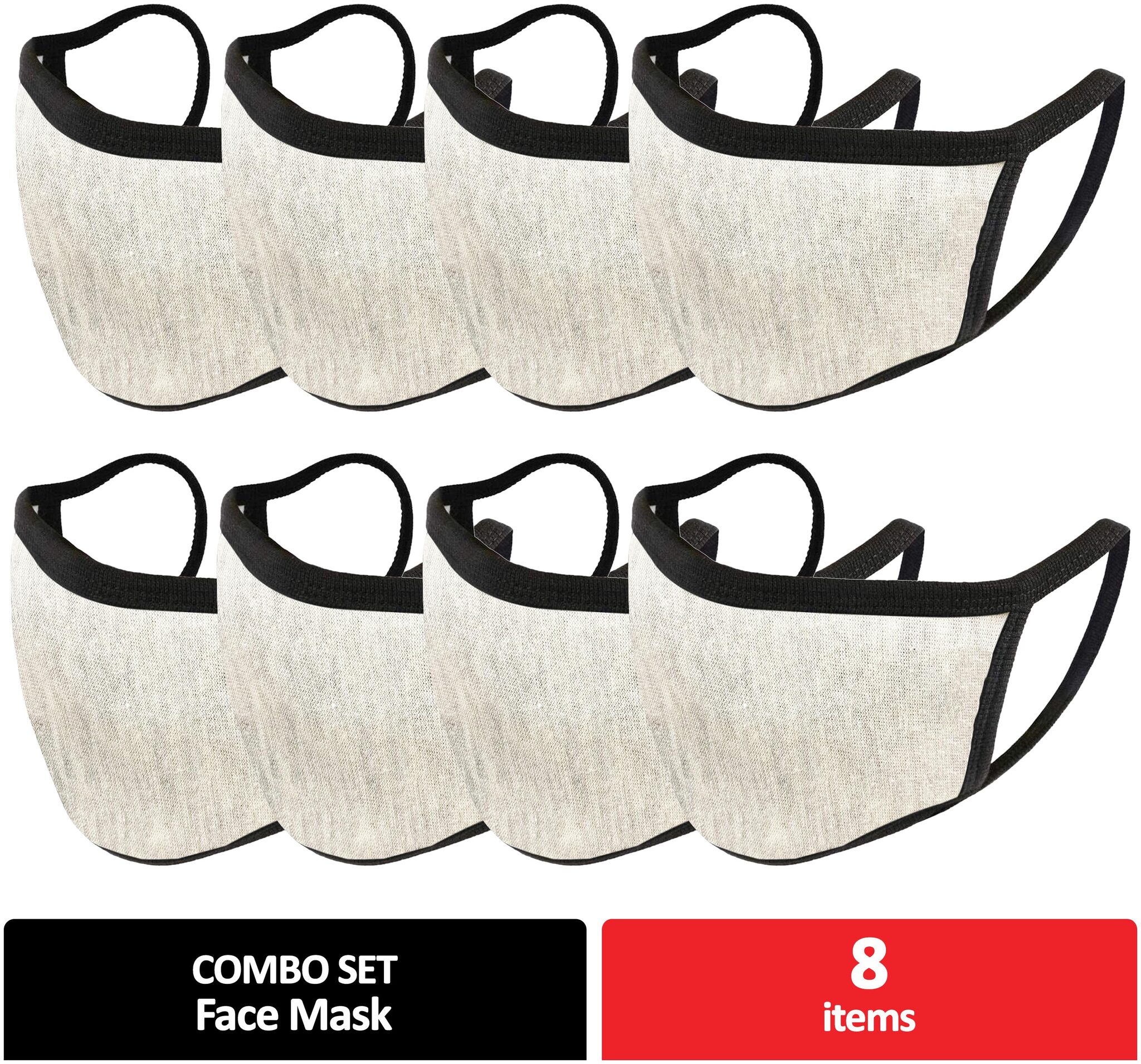 

Mototrance Trendy Cotton Washable Reusable Face Mask for Young Kids -Grey (Set of 8)
