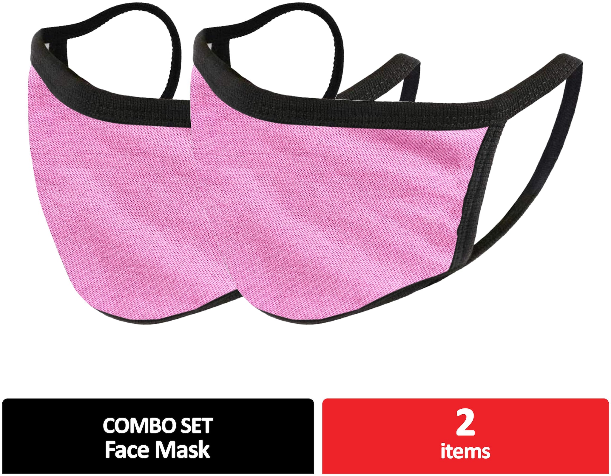 

Mototrance Trendy Cotton Washable Reusable Face Mask With Earloop for Men Women - Pink (Pack of 2)