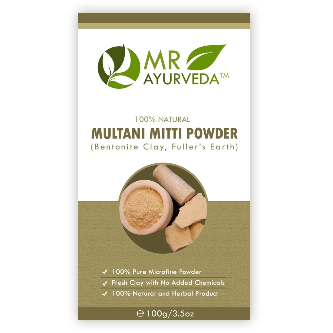 

MR Ayurveda 100 Pure Organic Premium Quality Multani Mitti Powder 100 g