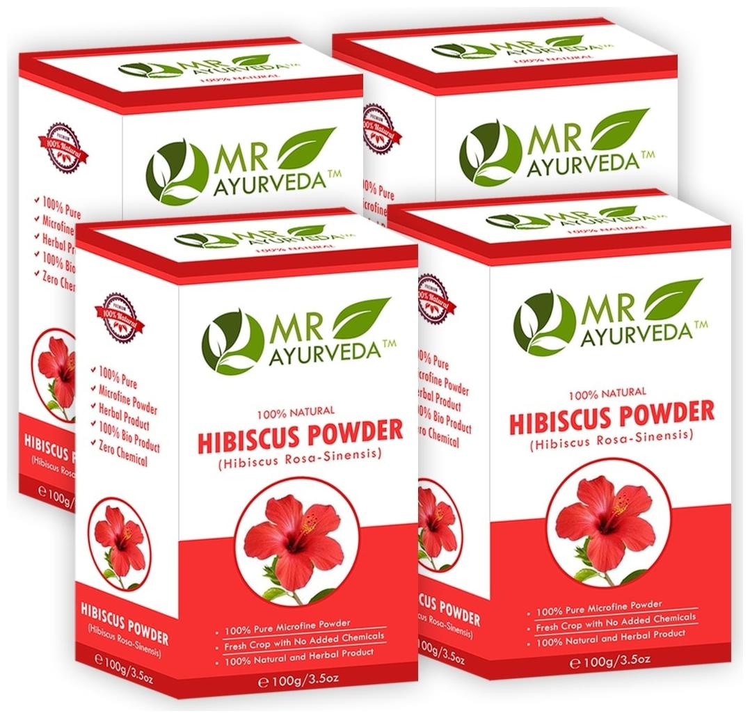 

MR Ayurveda 100 Pure ( Hibiscus Powder) Rosa-Sinensis - Pack of 4 (400 g)