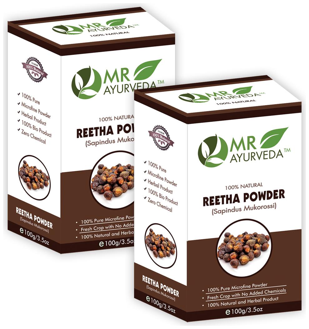 

MR Ayurveda 100 Herbal Reetha Powder Hair Care Treatment - Pack of 2 (100 g)