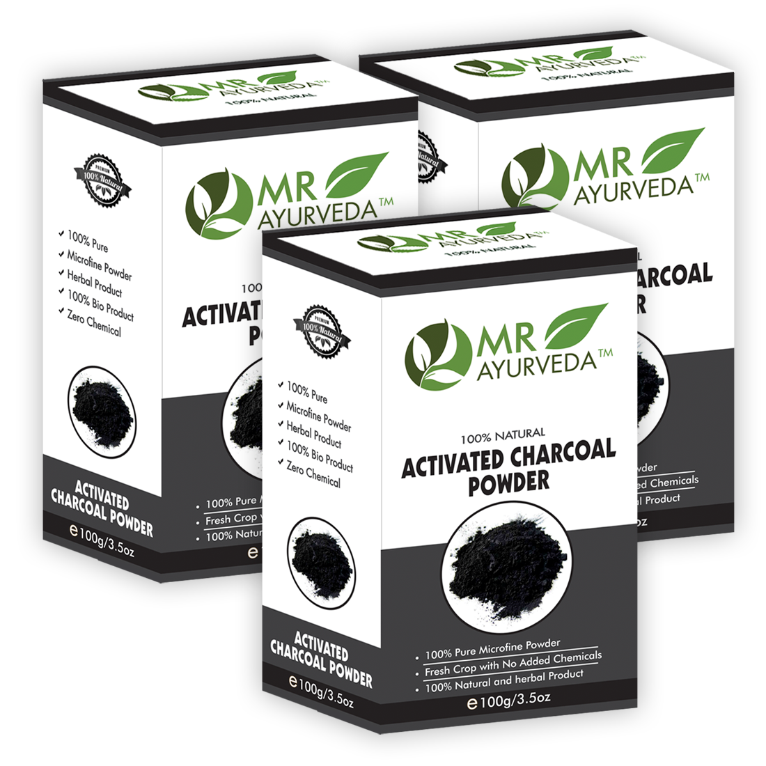 

MR Ayurveda 100 Organic Activated Charcoal Powder 100 g (Pack of 3)