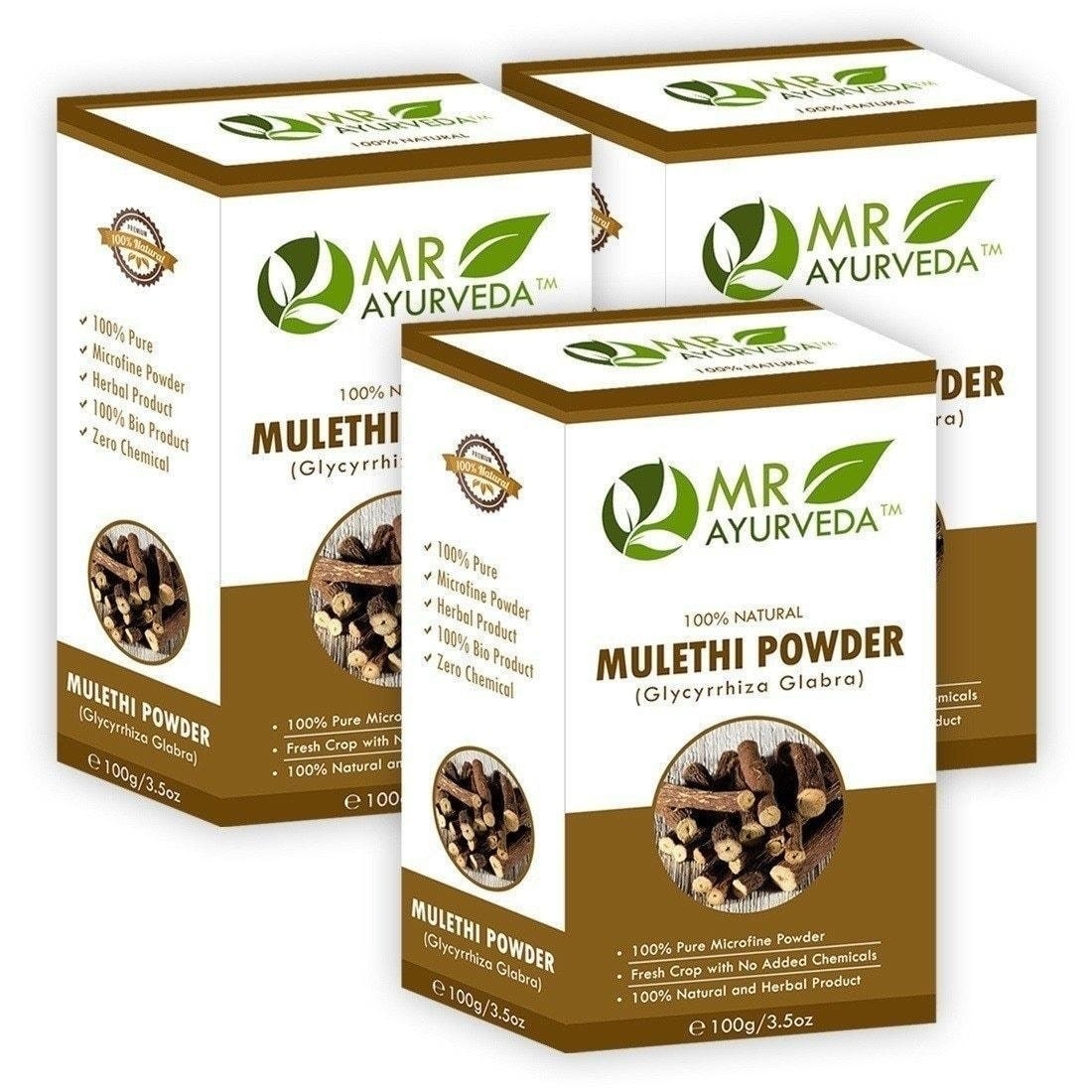 

MR Ayurveda 100 Natural Licorice Powder (Mulethi Powder) Face Pack Masks 100 g (Pack of 3)