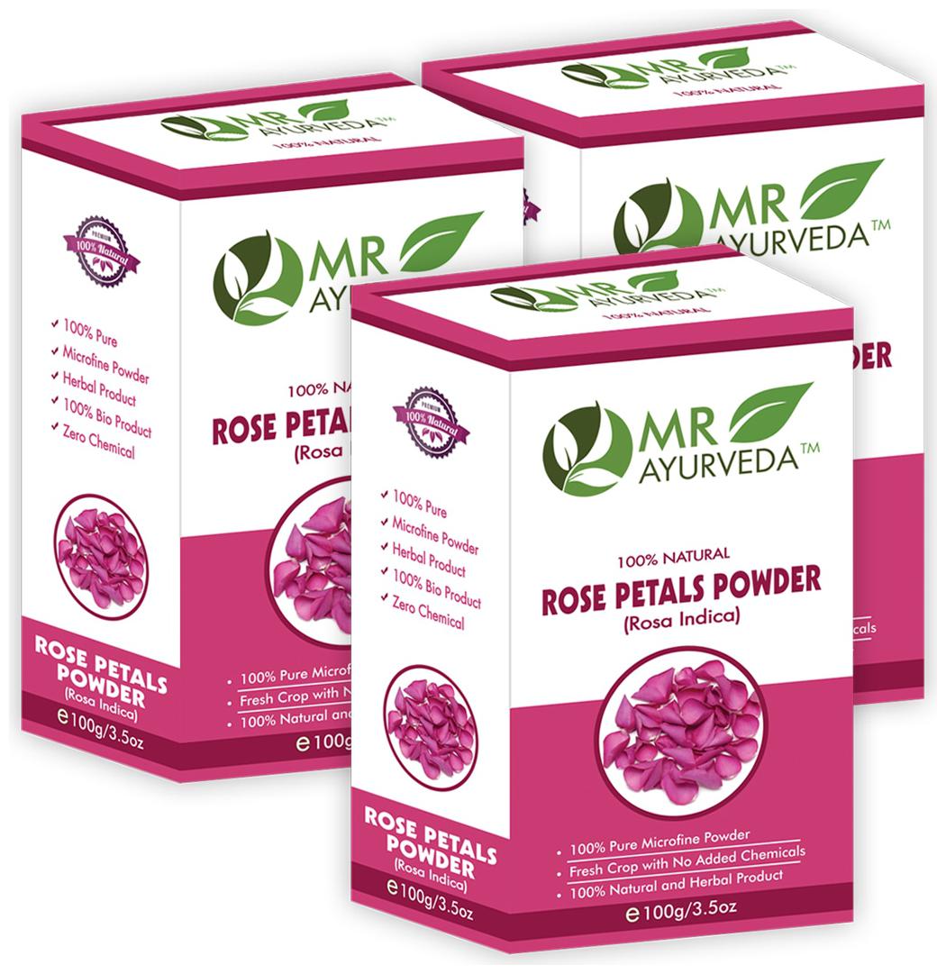 

MR Ayurveda Rose Petals Powder For Skin Tanning Glowing Skin - 100 g Pack of 3 ( 100g )