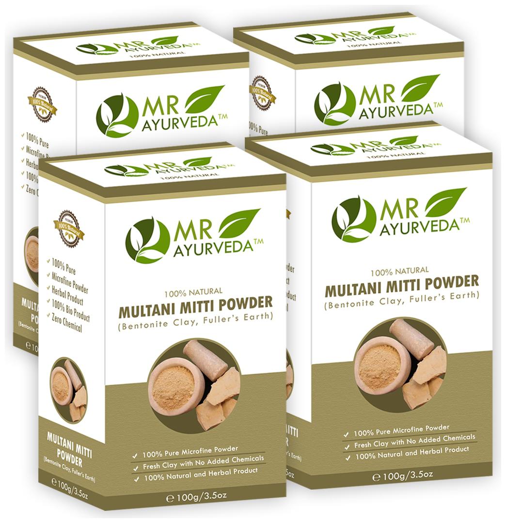 

MR Ayurveda Multani Mitti Powder ( Indian Healing Clay ) - Set of 4 (100 g)