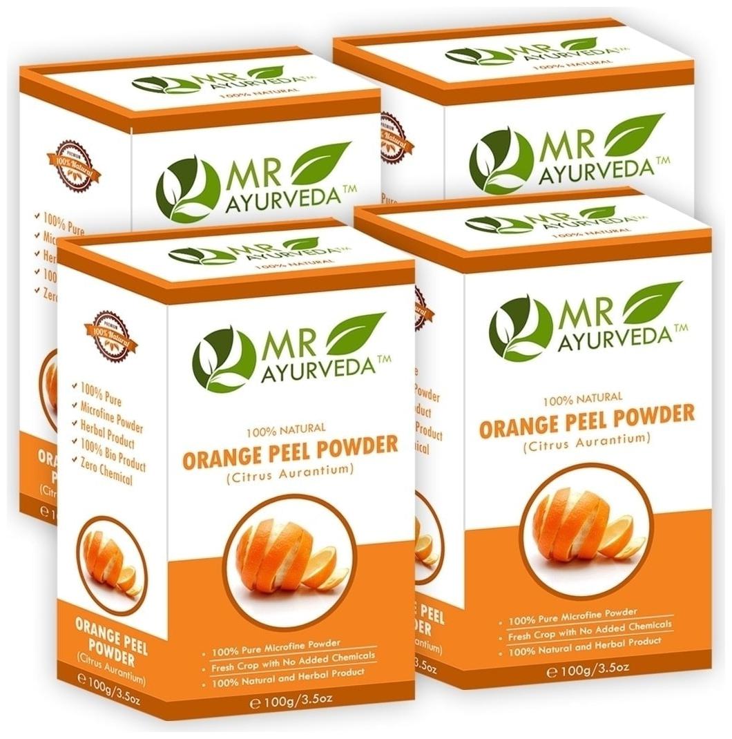 

MR Ayurveda 100 Pure Orange Peel Powder Hair Care Face Pack 100 g (Pack of 4)