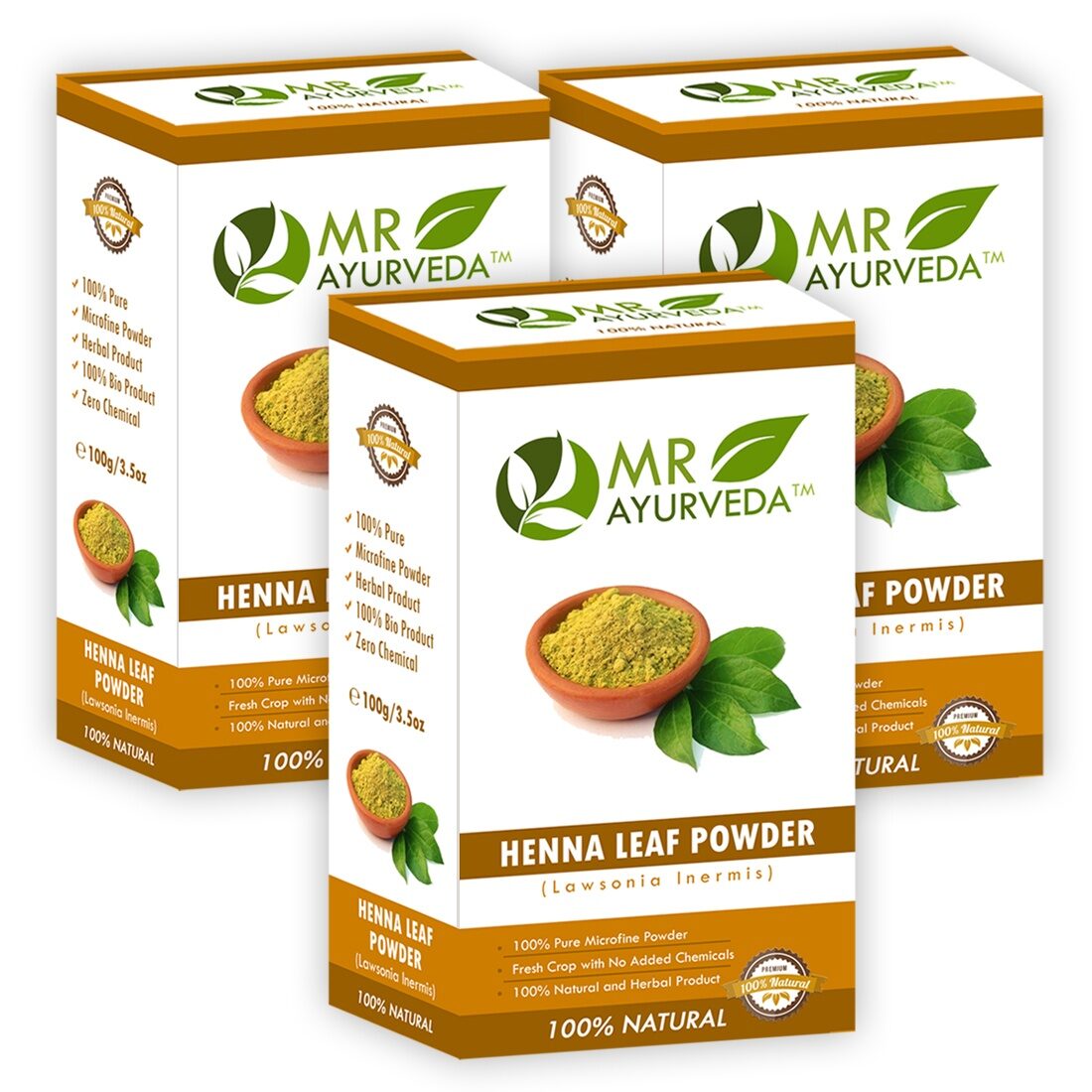 

MR Ayurveda Organic Henna Powder -Pack of 3(100 g)