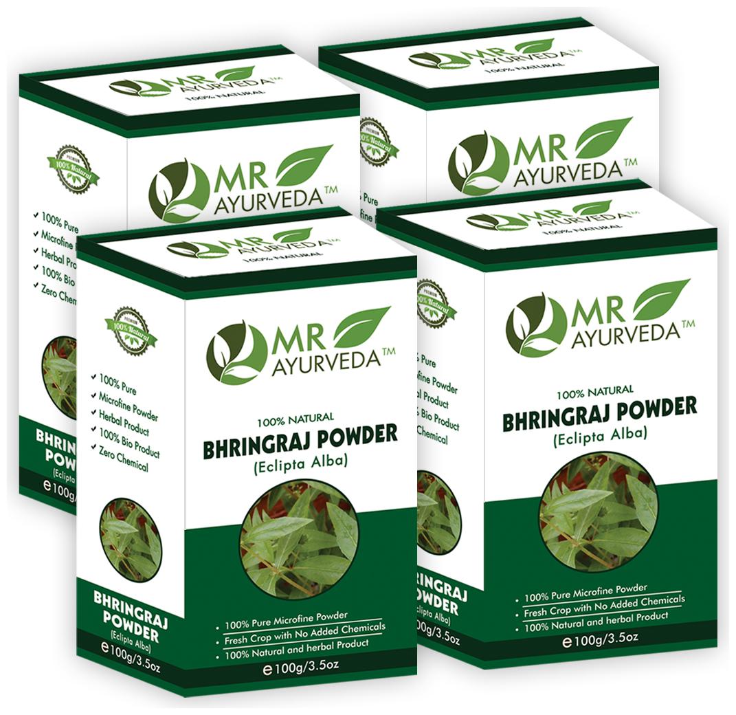 

MR Ayurveda 100 Natural Organic Bhringraj Leaf Powder - 100 g (Pack of 4)