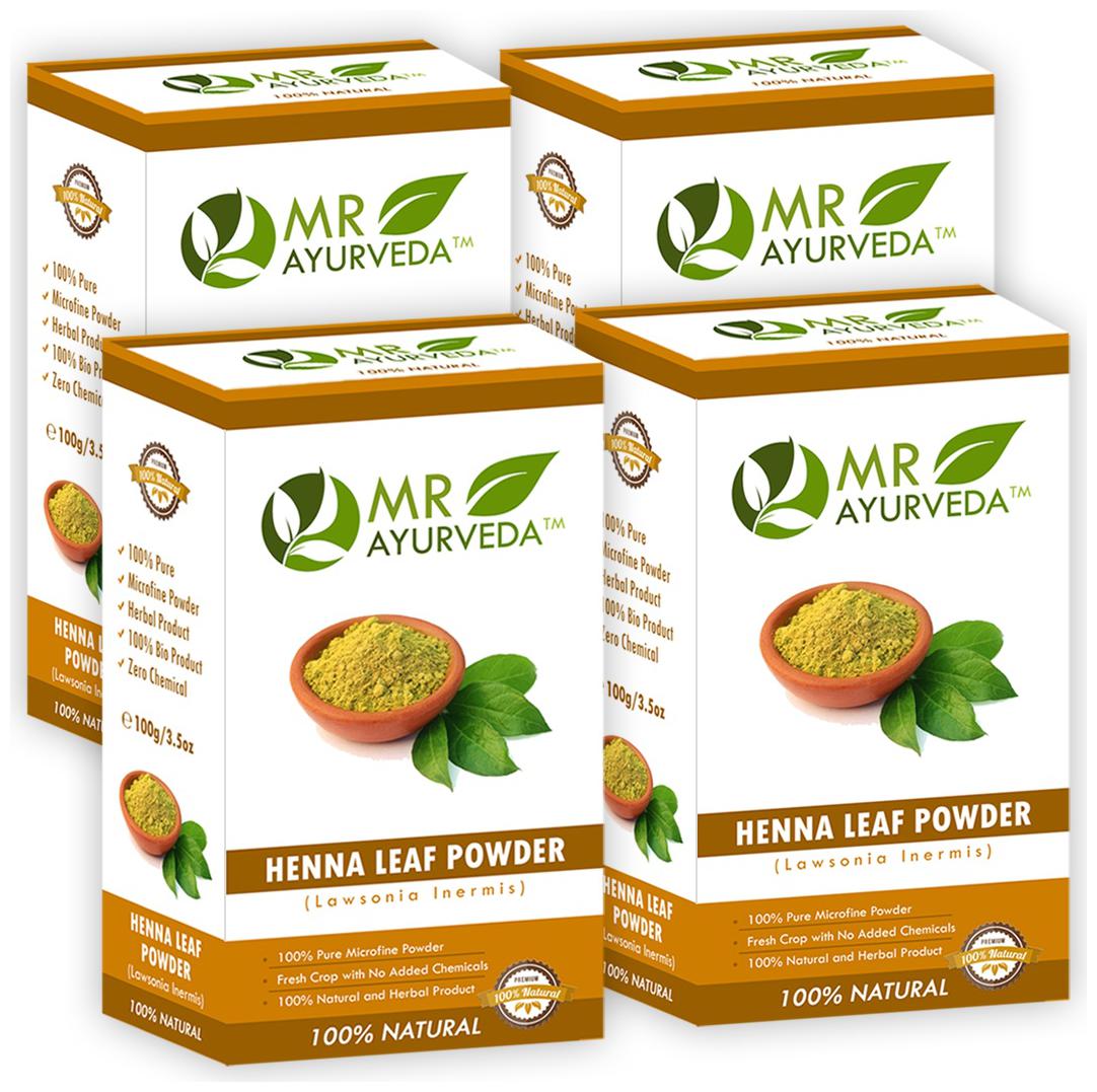 

MR Ayurveda Henna Mehendi Powder Hair Color (Brown) - 100 g (Pack of 4)