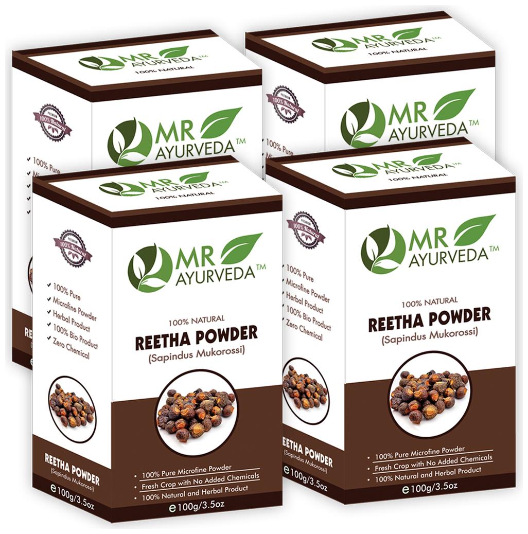

MR Ayurveda 100 Organic Reetha Powder - Set of 4 (400 g)