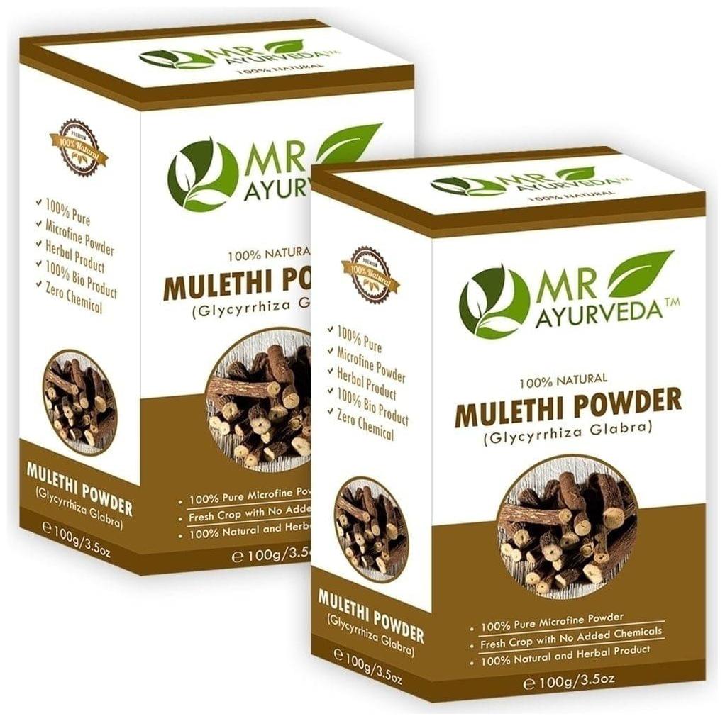 

MR Ayurveda 100 Herbal Licorice Powder (Mulethi Powder) 100g Pack of 2
