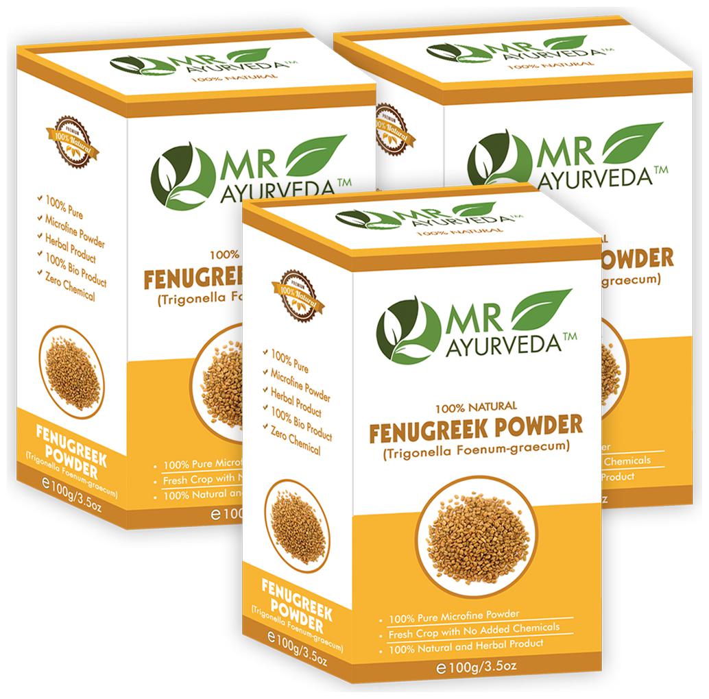 

MR Ayurveda Fenugreek Powder (Methi powder) for Hair Growth Face Pack - Set of 3(100 g)