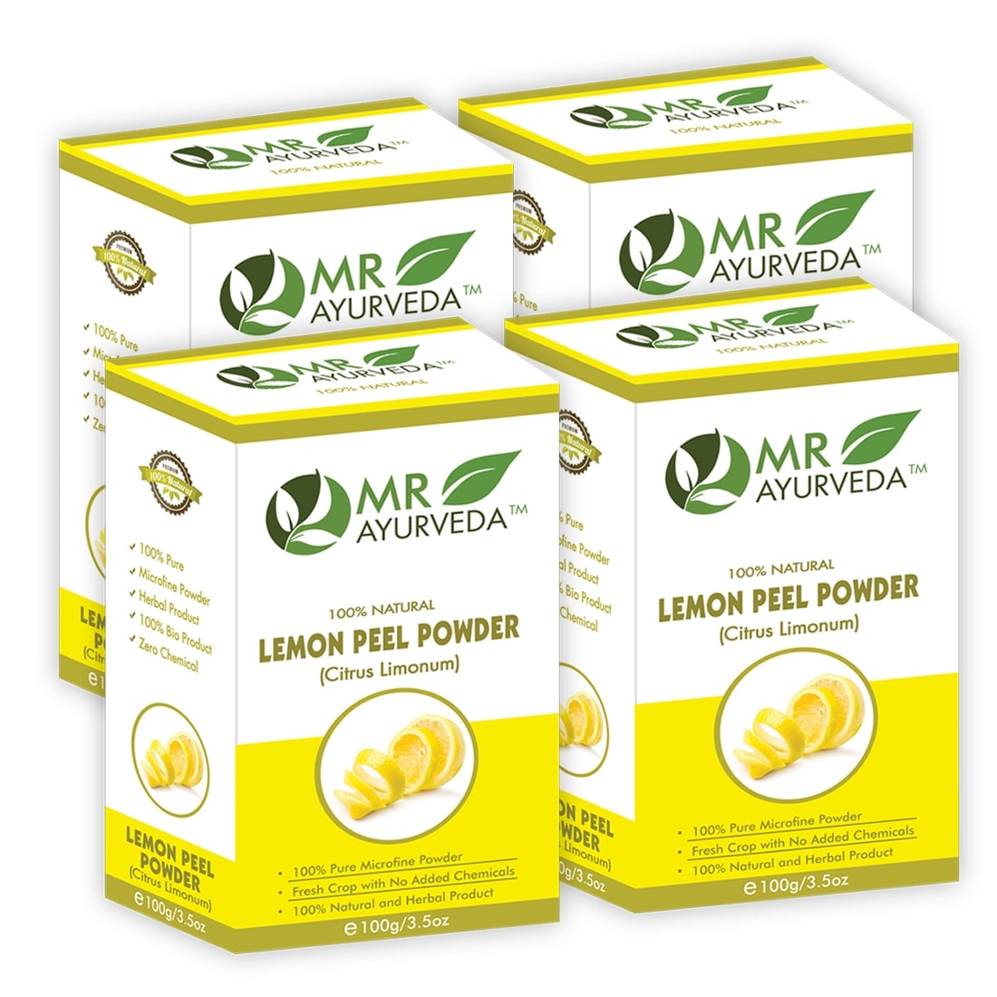 

MR Ayurveda Lemon Peel Powder For Face Skin - 100 g (Pack of 4)