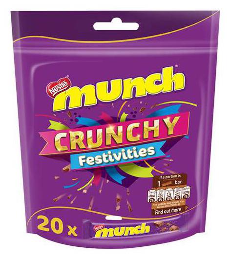 

Munch Share Pack - Crunchy Festivities Chocolate Coated Wafer Bars 222 g Pack of 20 (11 1 g each)