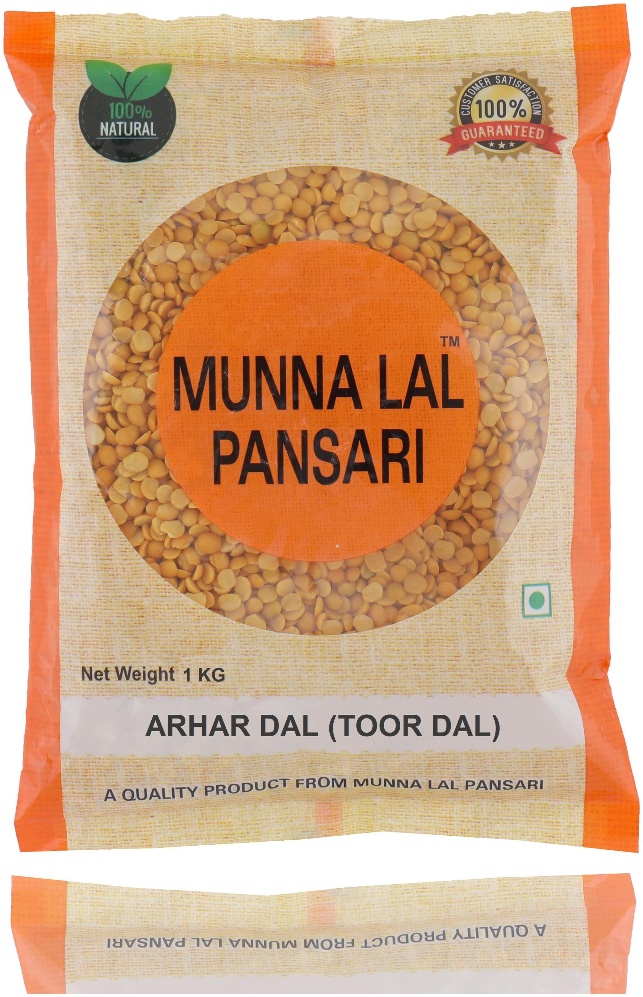 

Munna Lal Unpolished Arhar Toor Dal Pigeon Peas Split Pea Pulses 1 kg