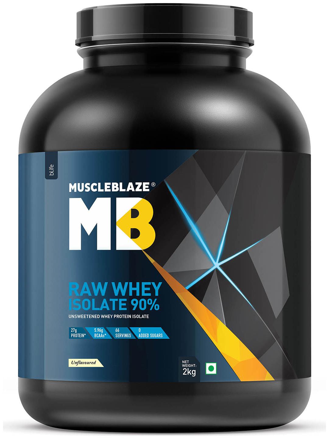 

MuscleBlaze Raw Whey Isolate (Unflavoured 2 kg 4 4 lb) Pack of 1