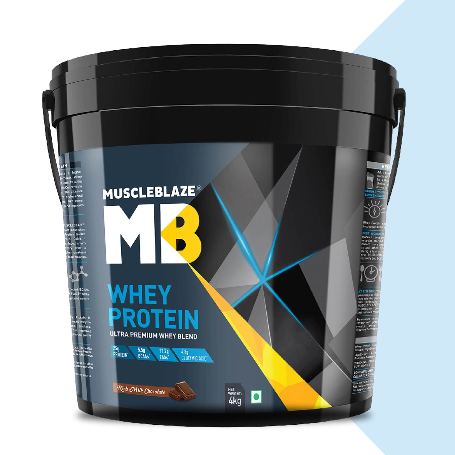 

MuscleBlaze Whey Protein 8 8 lb (4 kg) Rich Milk Chocolate