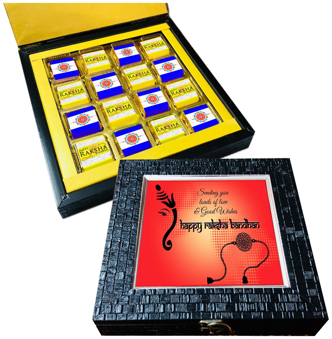 

Mystik Ganpati Symbol Happy Raksha Bnadhan- 16 pc Chocolate Gift- For Brother For Sister