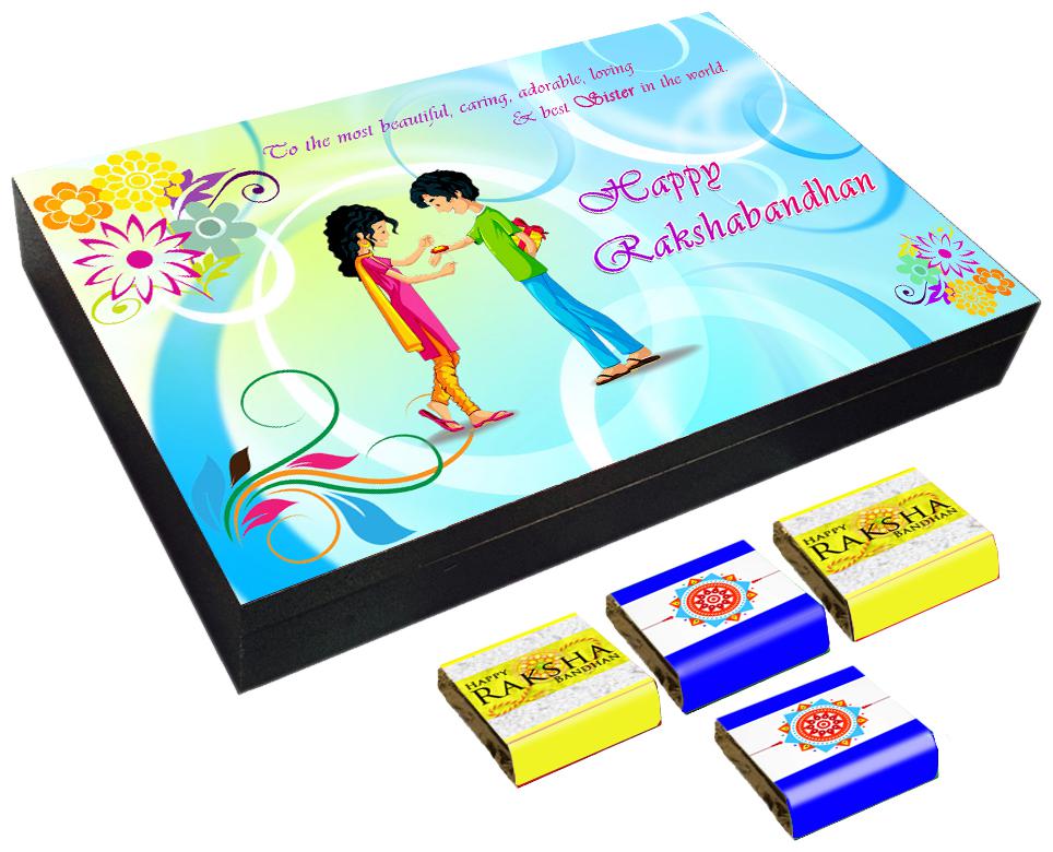

Mystik Happy Raksha Bnadhan - Rakhi Knotting 12 pc Chocolate Gift- For Brother For Sister