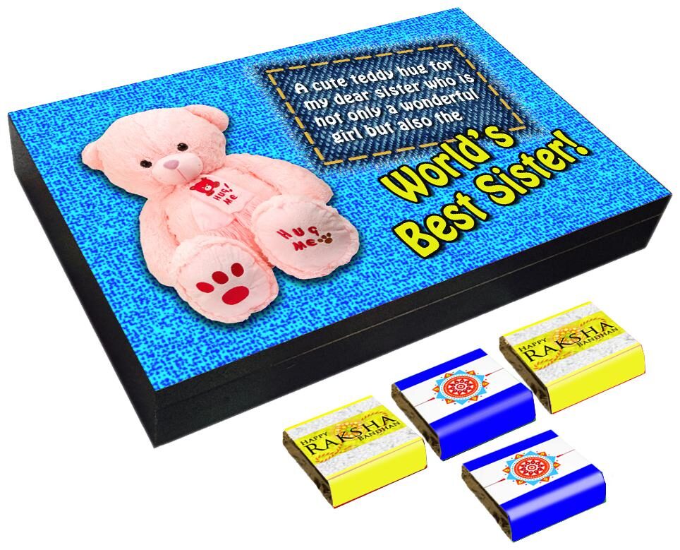 

Mystik Raksha Bandhan- Teddy Hug for Best Sister- 12 pc Chocolate Gift For Sister