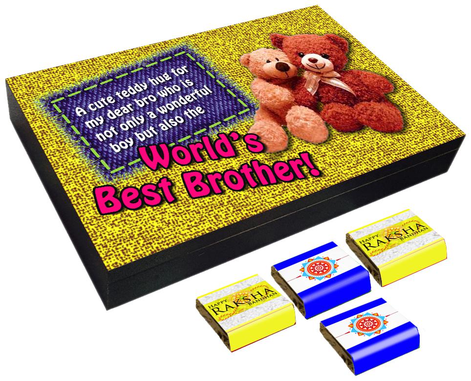 

Mystik Raksha Bandhan- Teddy Hug for Best Brother- 12 pc Chocolate Gift For Brother