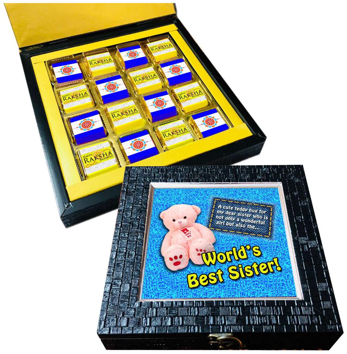 

Mystik - Teddy Hug for Best Sister- Raksha Bandhan- 16 pc Chocolate Gift For Sister