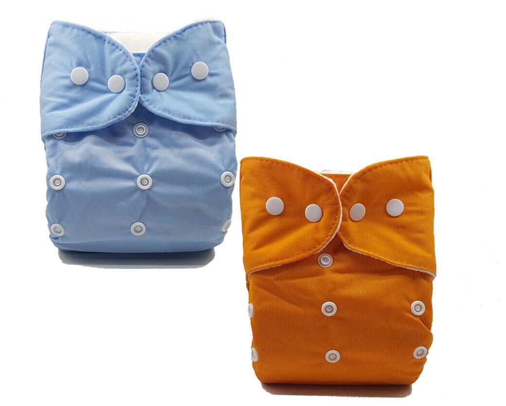

Nabhasya Ease Living Solid Color Cloth Diaper (No Insert)-Blue and Orange Pack of 2