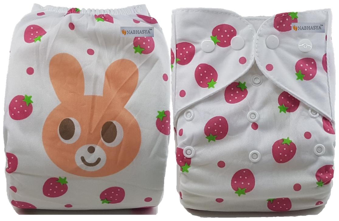 

Nabhasya Ease Living Classic Reusable Pocket Baby Cloth Diaper Pack of 1 (No Insert) - Strawberry Bunny