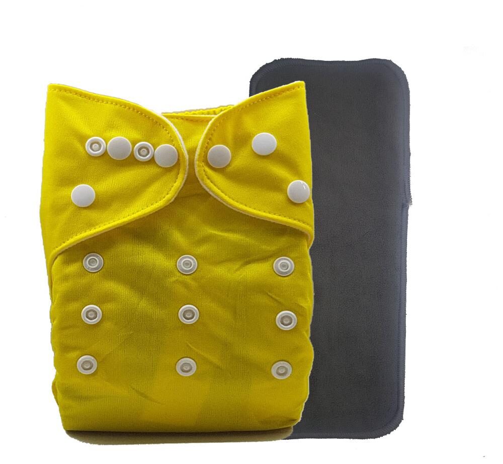 

Nabhasya Ease Living Elegant Colours Cloth Diaper with Bamboo Charcoal Insert-Yellow Size-M