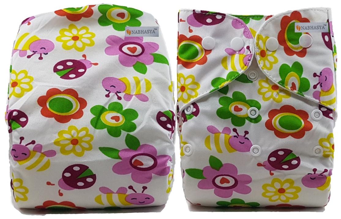 

Nabhasya Ease Living Classic Reusable Pocket Baby Cloth Diaper Pack of 1 (No Insert) - Honey Bee