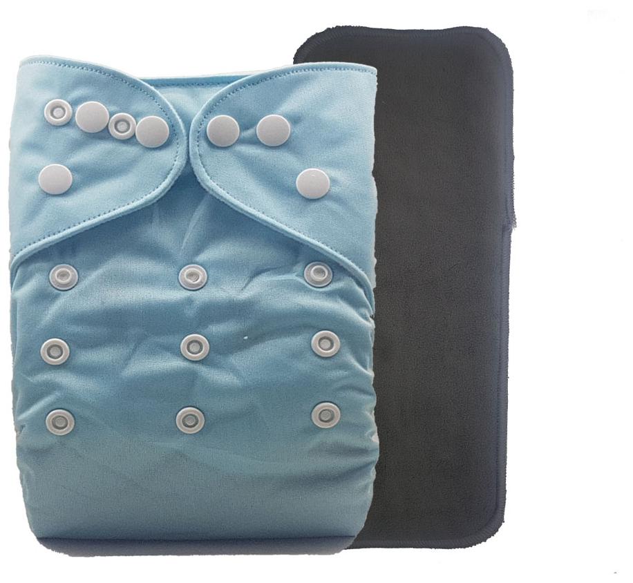

Nabhasya Ease Living Elegant Colours Cloth Diaper with Bamboo Charcoal Insert-Turquoise Blue Size-M