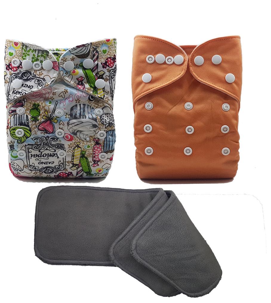 

Nabhasya Ease Living Cloth Diaper with Free Bamboo Charcoal Insert-Orange Celebrations-Free Size
