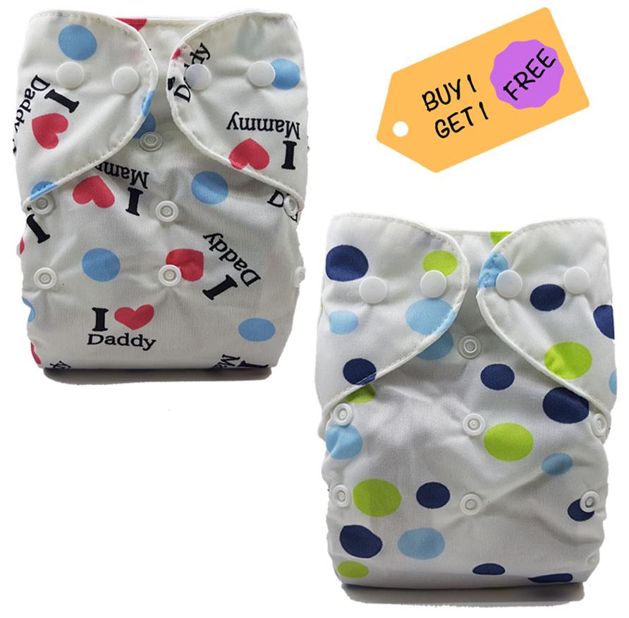 

Nabhasya Ease Living Polka Dot and Mumma Dadda Love Cloth Diaper
