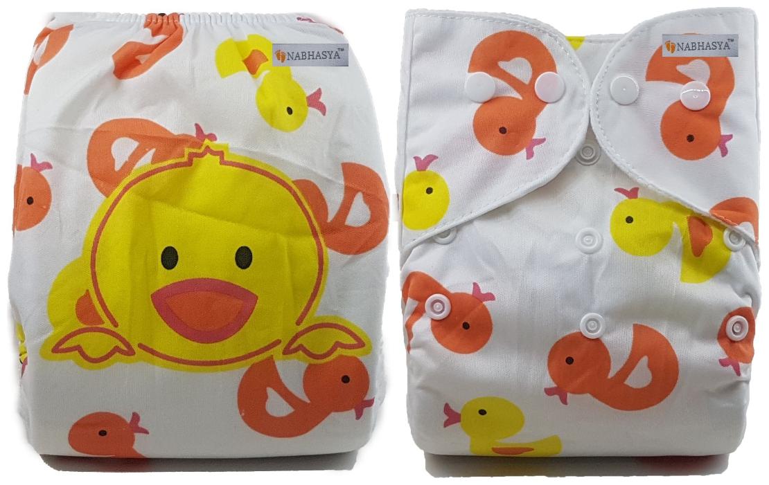

Nabhasya Ease Living Classic Reusable Pocket Baby Cloth Diaper Pack of 1 (No Insert) - Duck Tales