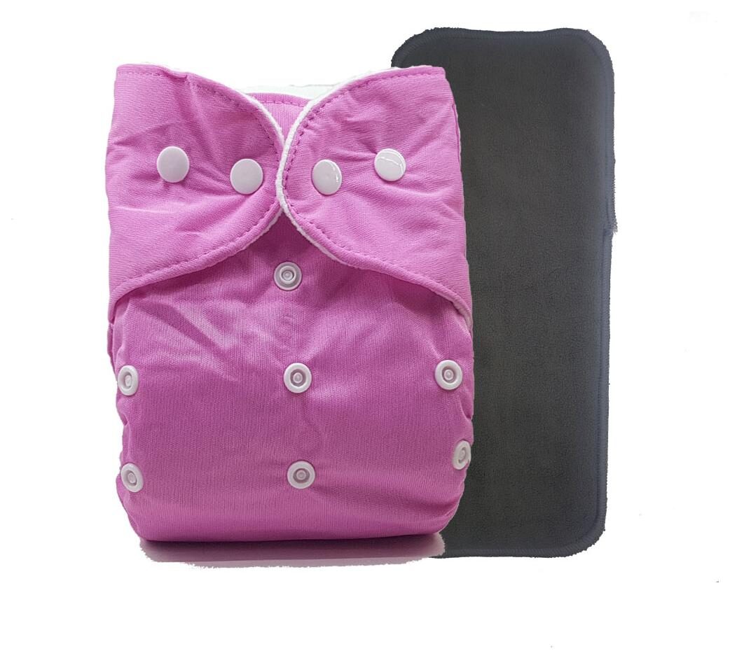 

Nabhasya Ease Living Solid Colour Cloth Diaper With Bamboo Charcoal Insert-Pink