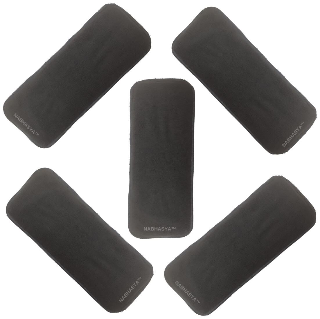 

Nabhasya Ease Living 5 Layer Stay Dry Natural Bamboo Charcoal Baby Cloth Diaper Insert -Pack of 5