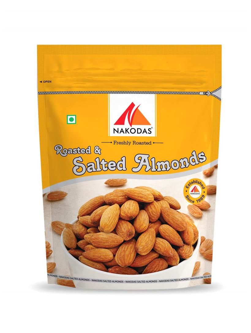 

Nakodas Roasted Salted Almonds (Badam) Premium Quality- 150 g each (Pack of 3)