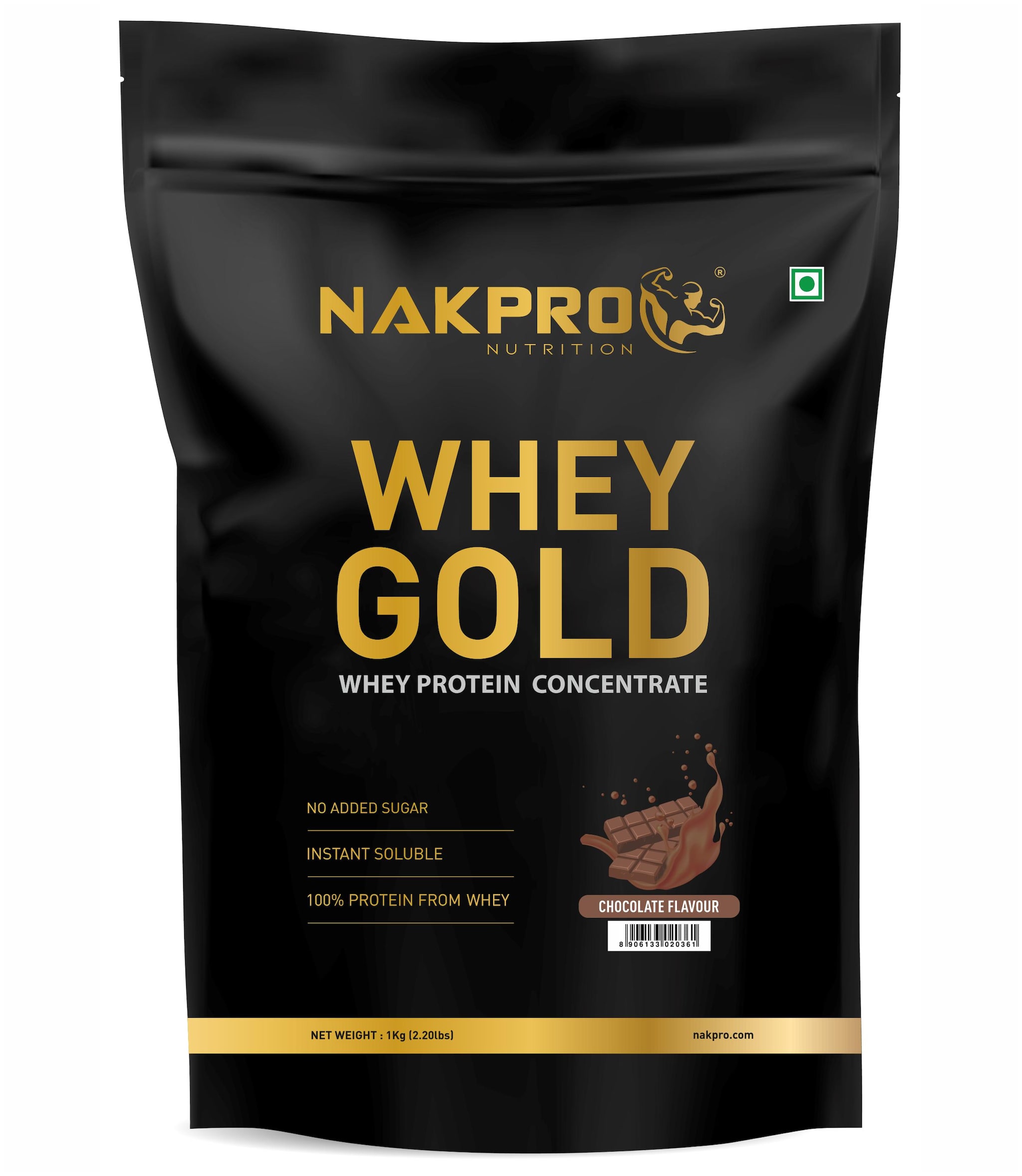 

Nakpro Gold 100 Whey Protein Supplement Powder Chocolate 1Kg