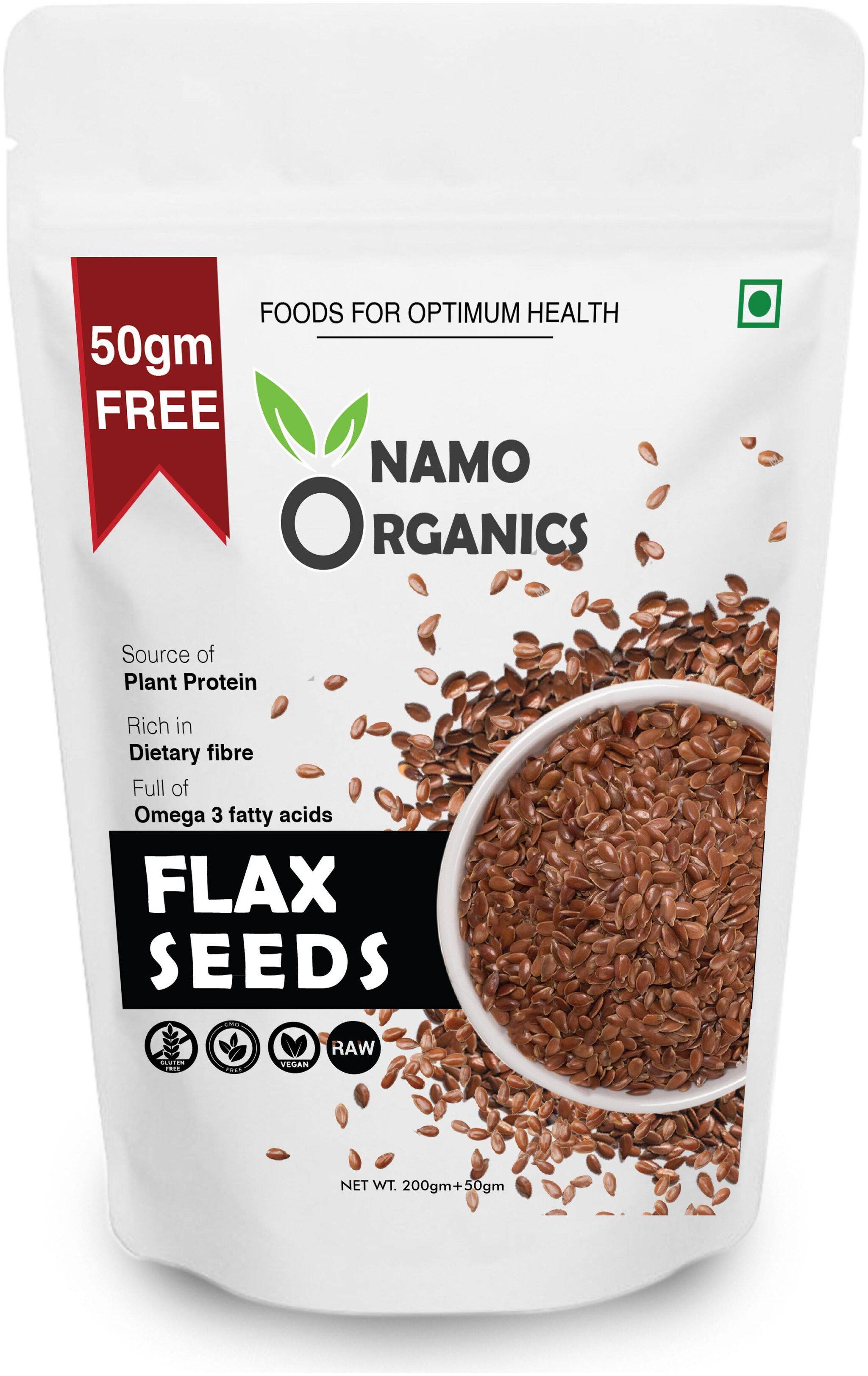 

Namo Organics flax Seeds - Fibre and Omega-3 Rich Superfood -250g