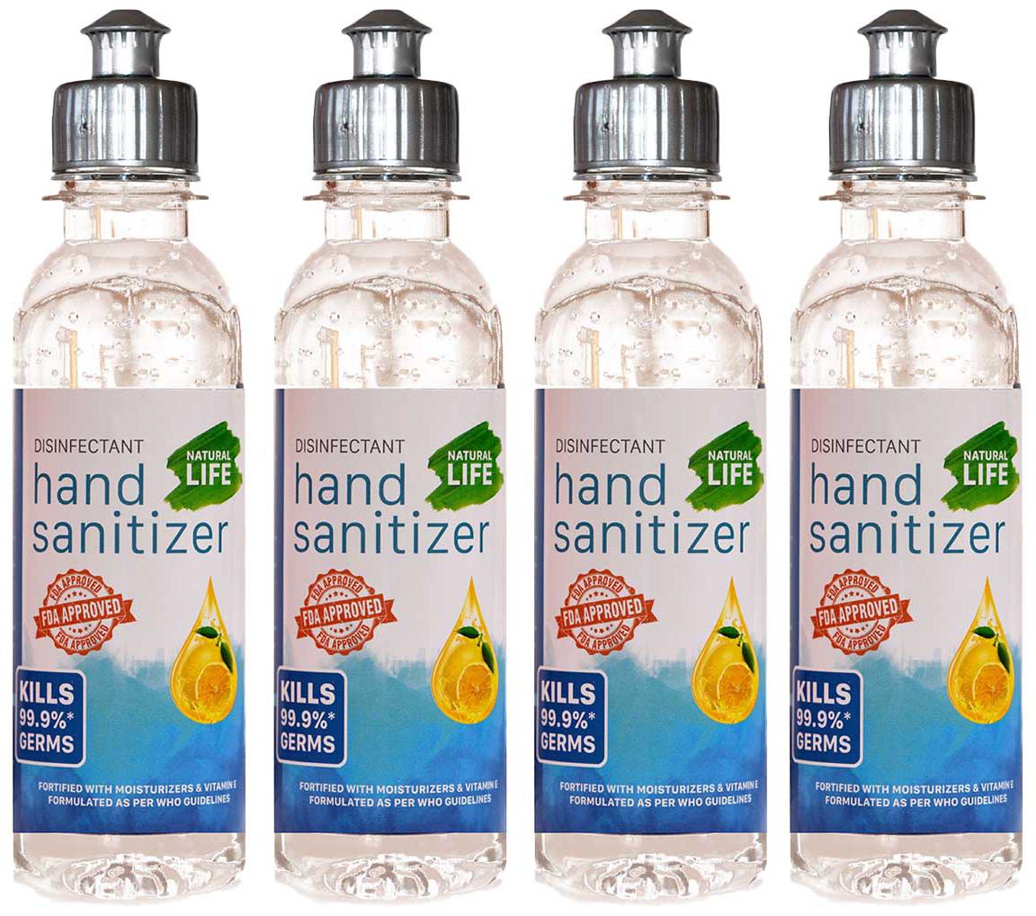 

Natural Life Fda Approved Disinfectant Hand Sanitizer - Citrus 200 ml (Pack Of 4) 1