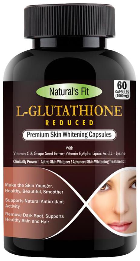 

Naturals Fit L- Glutathione For Glow Skin With Grape Seed Vitamin C Biotin For Men Women (60 -Capsules)- 1000Mg Immunity Immunity Booster