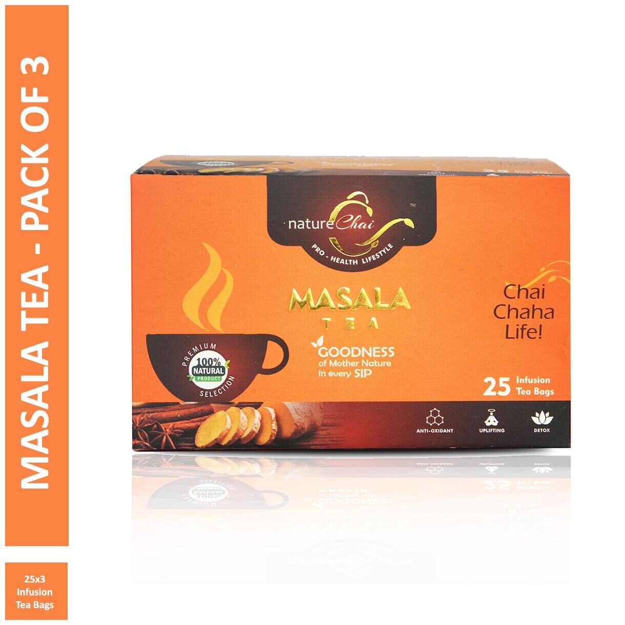 

Nature Chai Masala Green Tea - 25 Tea Bags (Pack of 3)