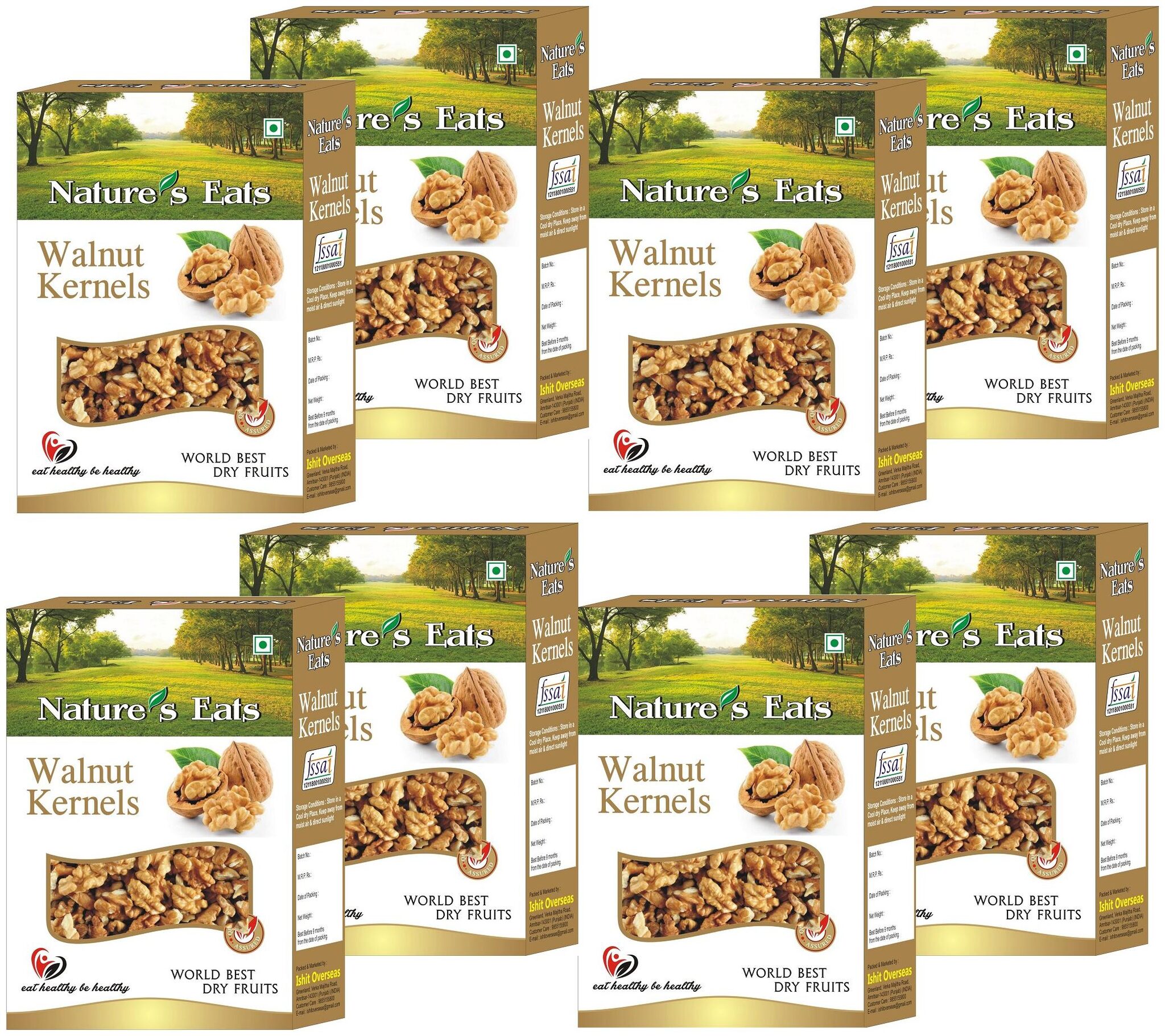 

Nature s Eats Walnut Kernal Quarter 250g ( Pack of 8 )