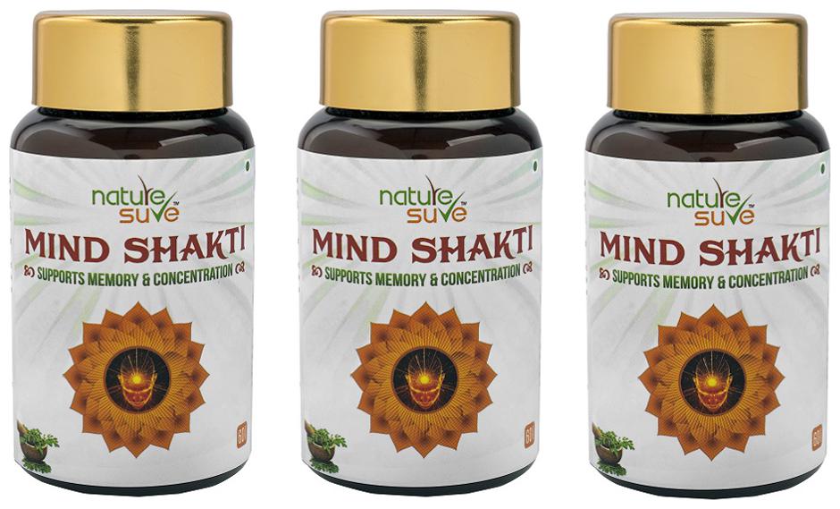 

Nature Sure Mind Shakti Tablets with Natural Herbs 3 Packs (3 x 60 Tablets)