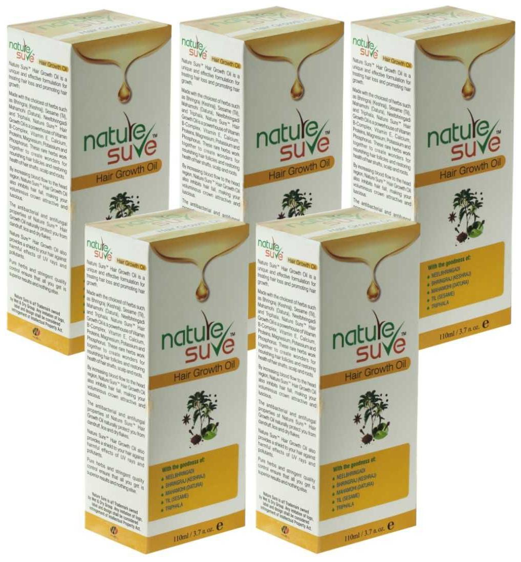 

Nature Sure Hair Growth Oil for Men and Women Pack of 5 (5x110ml)