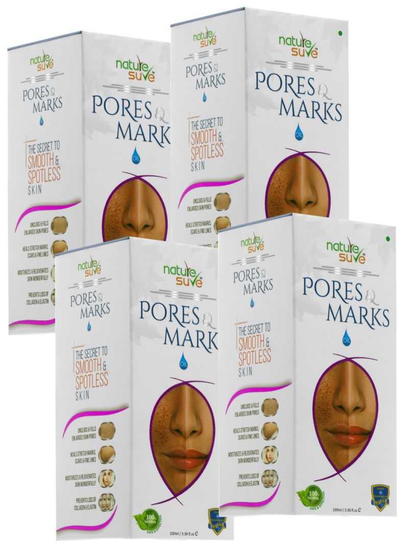 

Nature Sure Pores and Marks Oil 4 Packs (100ml each) - for enlarged skin pores stretch marks and fine lines