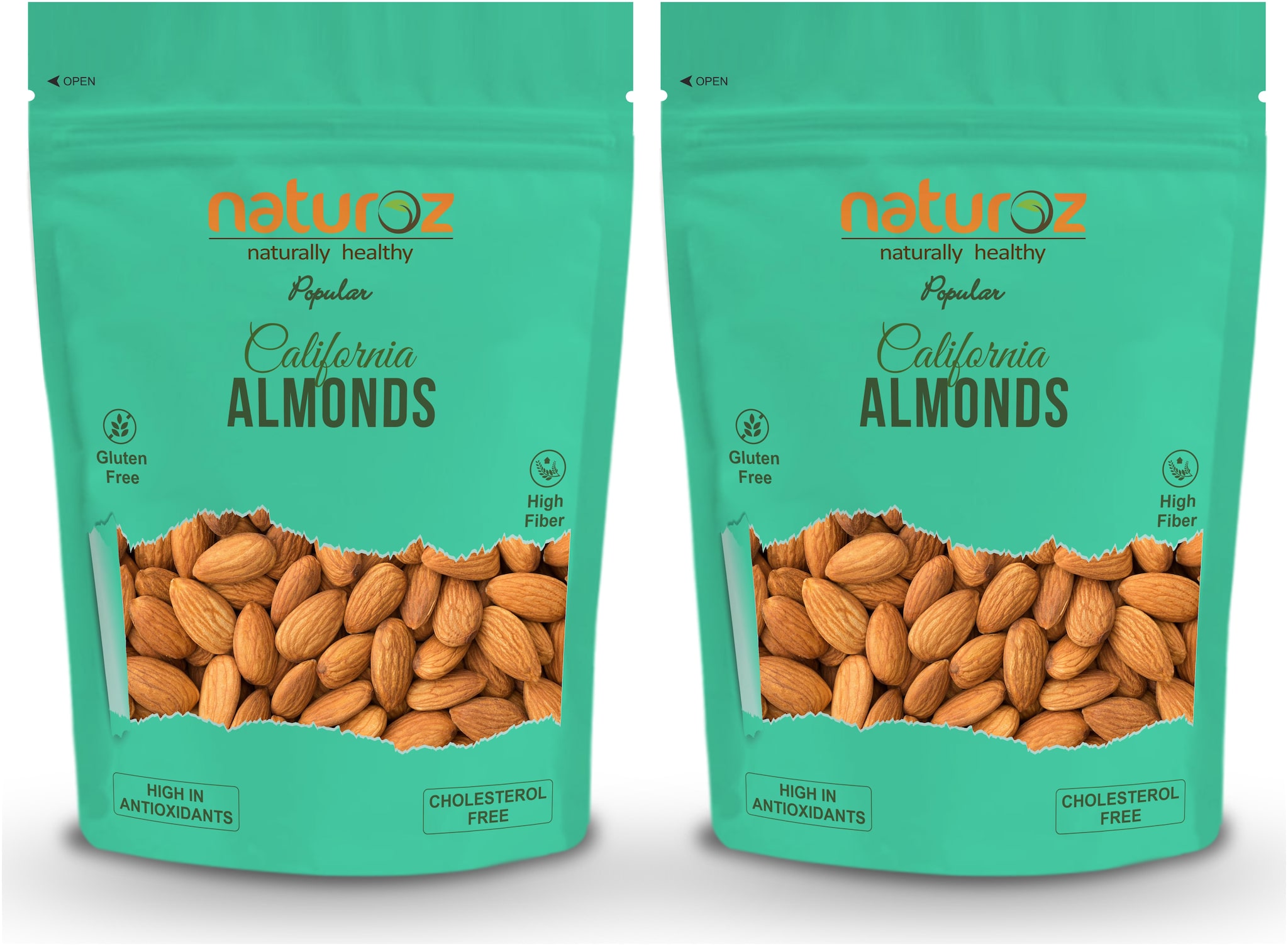 

Naturoz Popular California Almonds 1Kg (Pack of 2)