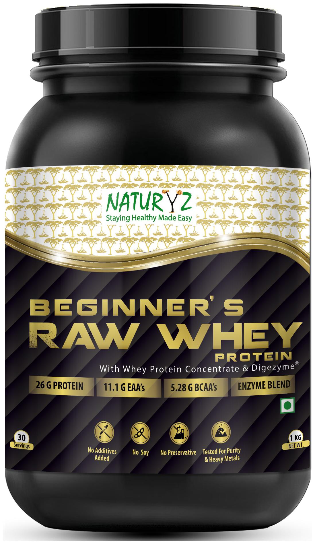 

NATURYZ Beginners Raw Whey Protein with Whey Protein Concentrate and Digezyme 1kg