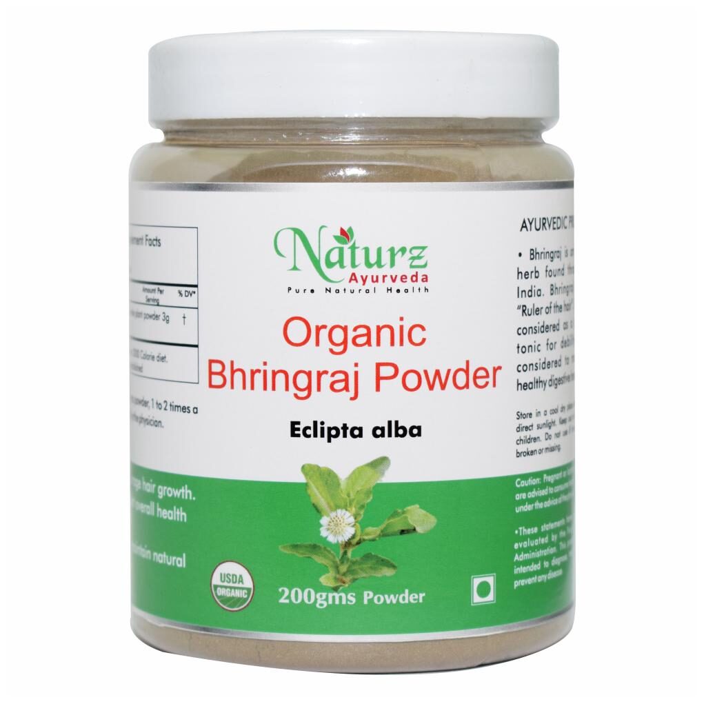 

Naturz Ayurveda Organic Bhringraj Powder - 200 g - For hair growth Hair Health