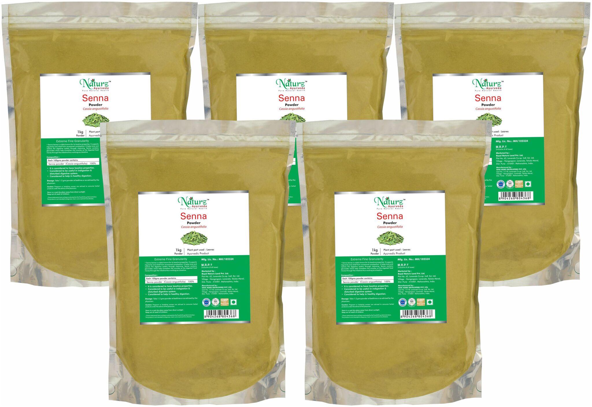 

Naturz Ayurveda Senna powder - 1 kg Value Pack of 5